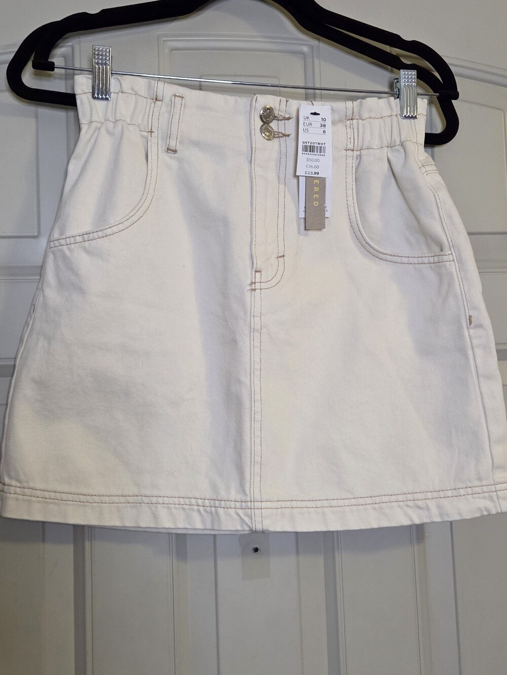 NWT - Topshop Cream A-Line Mini Skirt